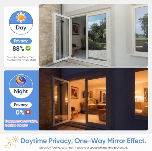 SUNBABY Window Privacy Film, One Way Mirror & Heat Blocking, 35.4"x157.5" - Image 5