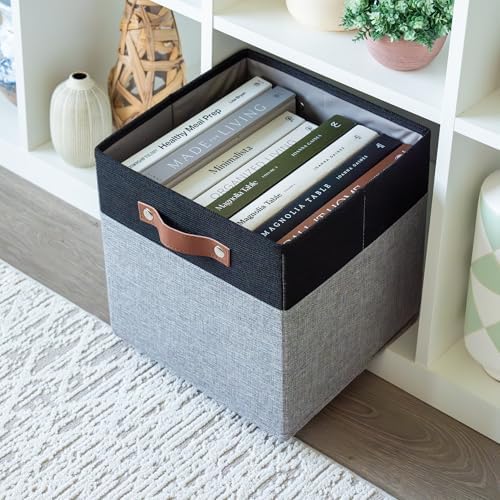 OrganiHaus 11x11 Cube Storage Bins, Set of 4 - Fabric Storage Cubes - Image 5