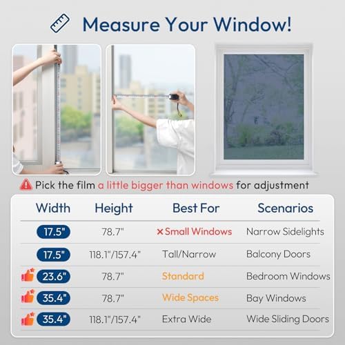 rabbitgoo Window Tint, One Way Privacy Film, Blue Silver, 17.5" x 78.7" - Image 5