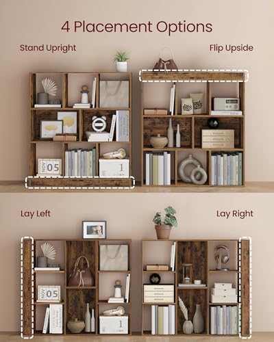 VASAGLE Bookshelf, 8 Cubes Storage Organizer, 35.4 x 9.5 x 39.4 Inches - Image 5