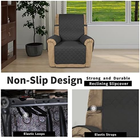 Easy-Going Reversible Couch Cover, Recliner 22 in, Darkgray/Beige - Image 3
