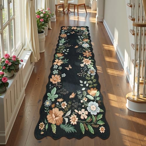 Lahome Floral Runner Rug for Hallways, 2'6''x8' Kitchen Runner Non Slip by Lahome