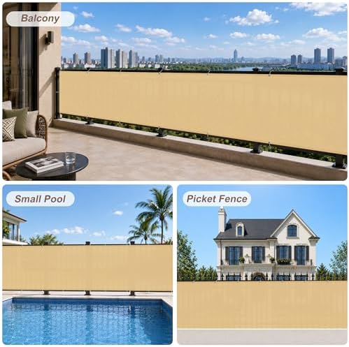 SUNNY GUARD 3' x 10' Balcony Privacy Screen, HDPE Patio Railing Cover Fence - Image 5