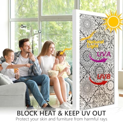 DKTIE Moroccan Lattice Frosted Glass Window Film Decorative 35.4" x 78.7" - Image 2