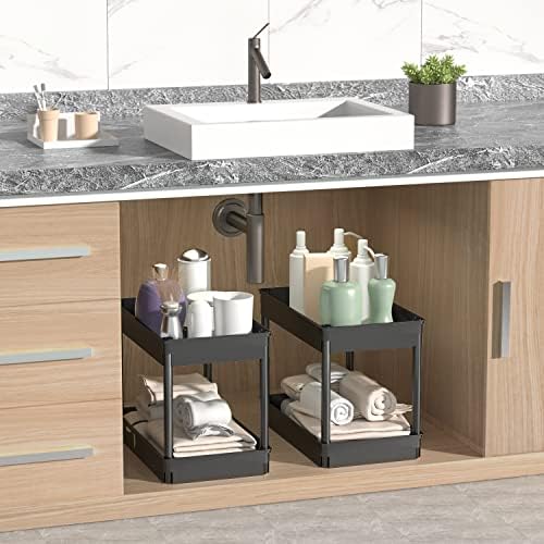 Sooyee 4 Tier Wide Storage Cart, Mobile Shelving Unit Organizer, Black - Image 4
