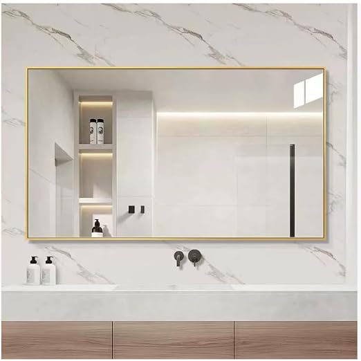 Metallic Gold Mirror Border Trim Peel and Stick PVC Wall Molding Trim Tape Self Adhesive Shiny Gold Decorative Trim for TV, Wall, Mirror, Door, Wardrobe (1/2 in X 16.4 FT, Gold) - Image 2