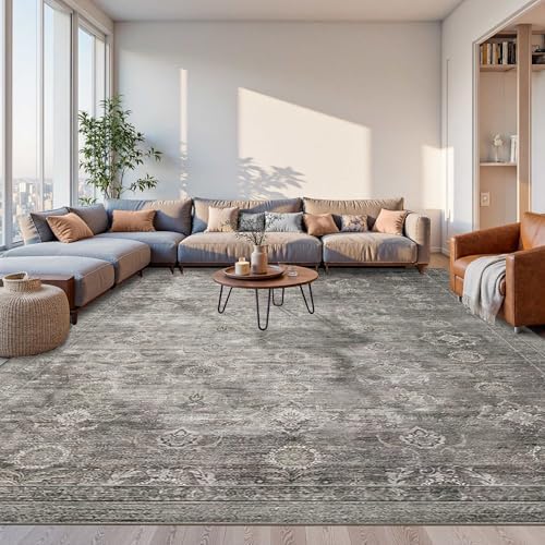 Rugxara 9x12 Area Rugs for Living Room Large Washable Rug, Taupe/Grey by Rugxara