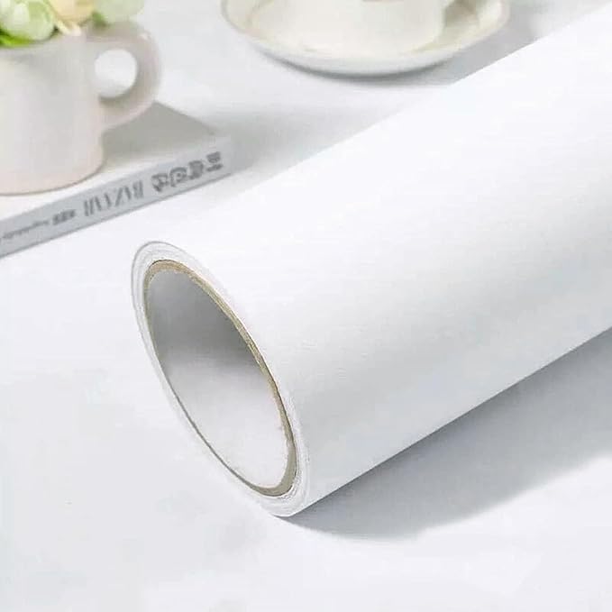 practicalWs White Contact Paper 23.6''x118'' White Peel and Stick Wallpaper | Removable Self-Adhesive Thicken Wall Paper for Bedroom Walls, Desks, Tables, Countertops by practicalWs