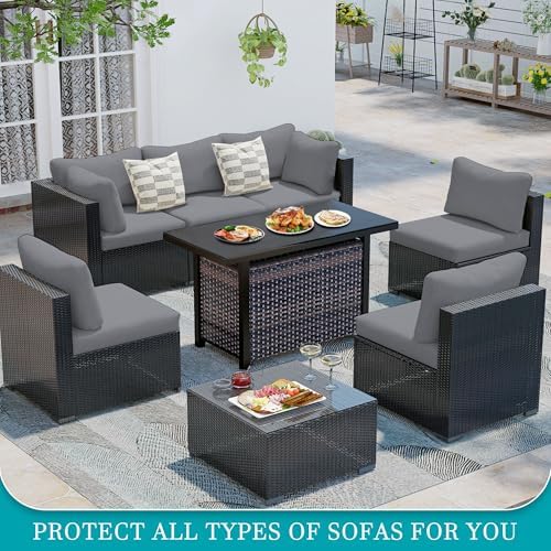 12 Pcs Outdoor Cushion Covers, Patio Sofa Cushion Covers Replacement - Image 5