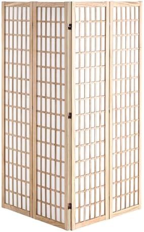 VEVOR Room Divider, 4 Panel Japanese Room Divider, Folding Privacy Screen Indoor, Portable Partition Dividers and Decoration Screens, for Room Separation, Home, Office, Restaurant & Bedroom (Natural) - Image 4