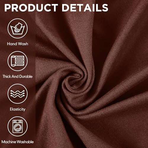 Peryiter 3 Pcs Couch and Loveseat Sofa Covers,Coffee Brown,Milk Silk - Image 4