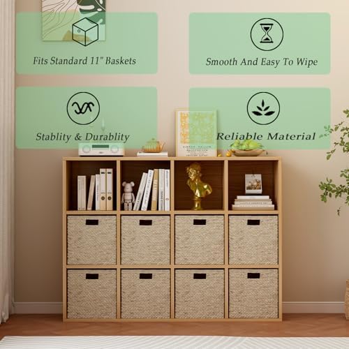 OSCHF 12-Cube Storage Shelf Bookcase, Oak - Image 4