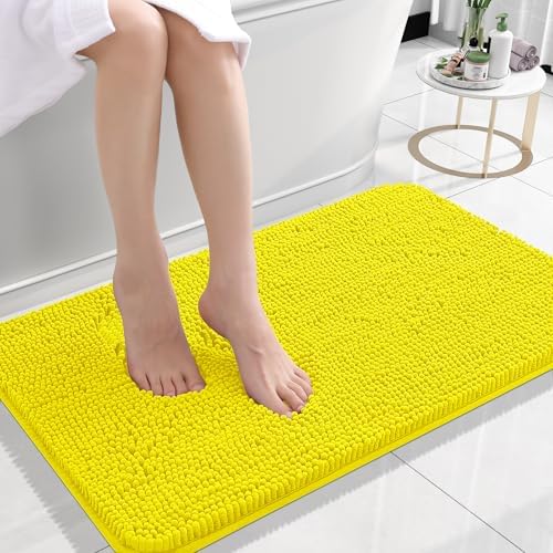 OLANLY Small Bathroom Rugs 24x16, Extra Soft Absorbent Chenille Bath Rugs by OLANLY