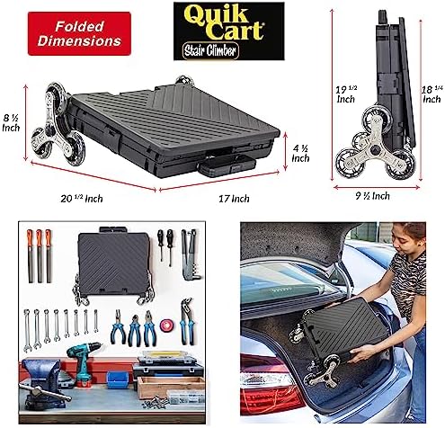 dbest Products Quik Cart Stair Climber Collapsible Rolling Crate - Black - Image 4