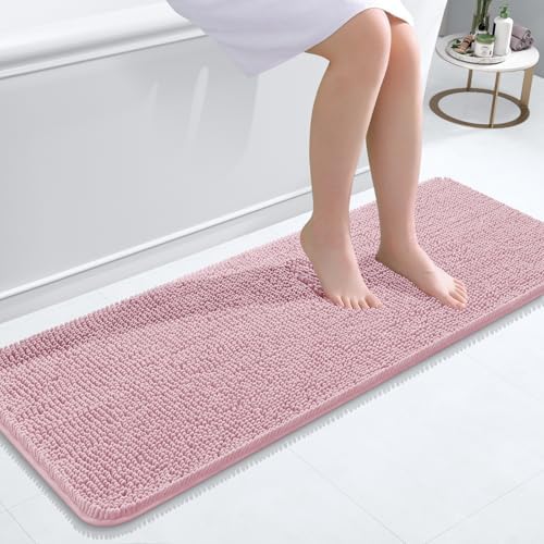 OLANLY Bathroom Runner Rugs 47x17, Extra Soft Absorbent Chenille Bath Rugs by OLANLY