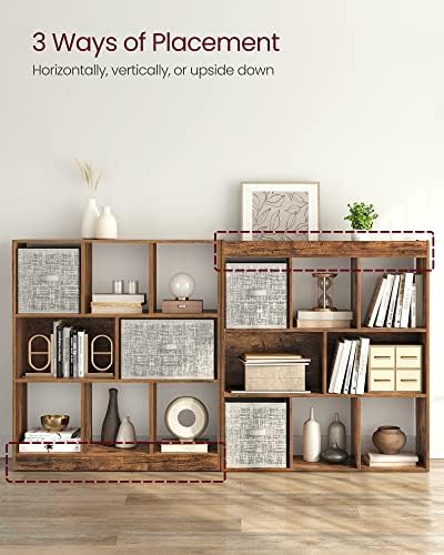 VASAGLE Bookshelf, 8 Cubes Storage Organizer, 35.4 x 11 x 39.4 Inches - Image 6