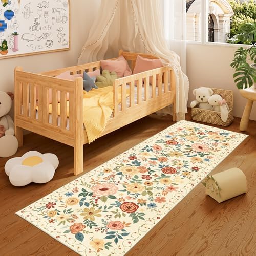 DUKINO 2x10 Runner Rug, Washable Kitchen Runner Rug Non Slip, Beige Yellow - Image 4