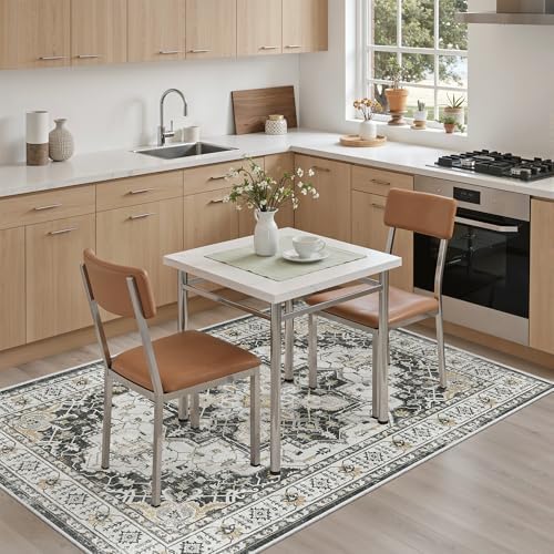 Madane Area Rug 4x6 Washable Rugs Vintage for Living Room, Black - Image 4