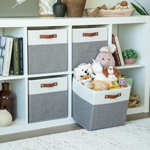 OrganiHaus 12x12 Cube Storage Bins, Set of 4 - Fabric Storage Cubes - Image 3