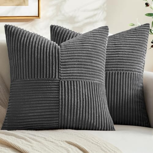 MIULEE Grey Decorative Throw Pillow Covers for Couch 18x18 Inch by MIULEE