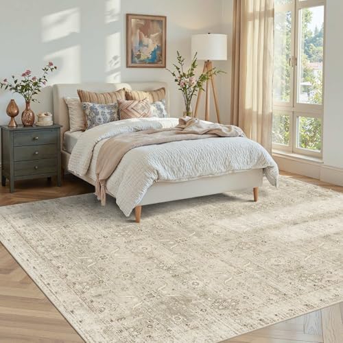 Rugxara Beige Area Rugs 5x7 Washable Soft Rug for Living Room Bedroom - Image 3