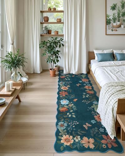 Lahome Floral Washable Runner Rug, 2'6''x8' Soft Hallway Runner Non Slip - Image 3