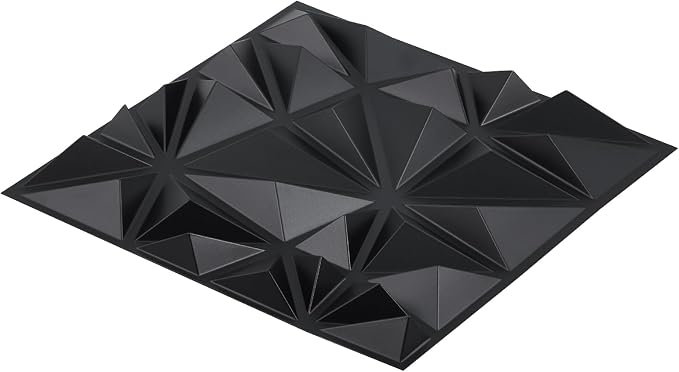 VEVOR 3D Wall Panels, 33-Pack 11.81 x 11.81 in PVC Modern Art Minimalist Diamond Tiles, 32 Sq.Ft Coverage Accent Wall Panel, Interior Home Decor for Ceiling, Bedroom, Living & Gaming Room, Matte Black - Image 12