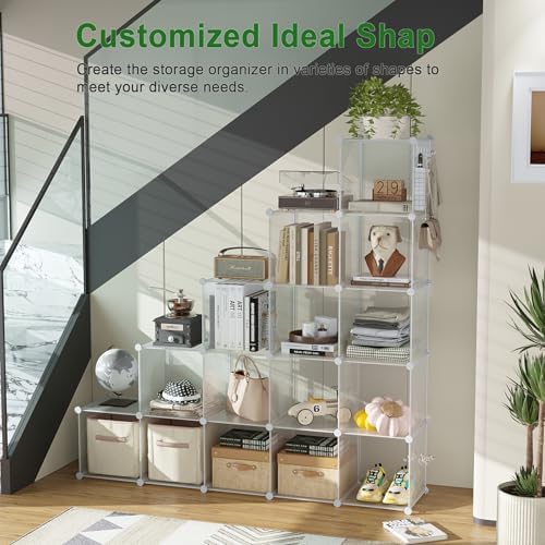 C&AHOME 16 Cube Storage Organizer Cube Shelves Units Storage Cubes, Twill - Image 4