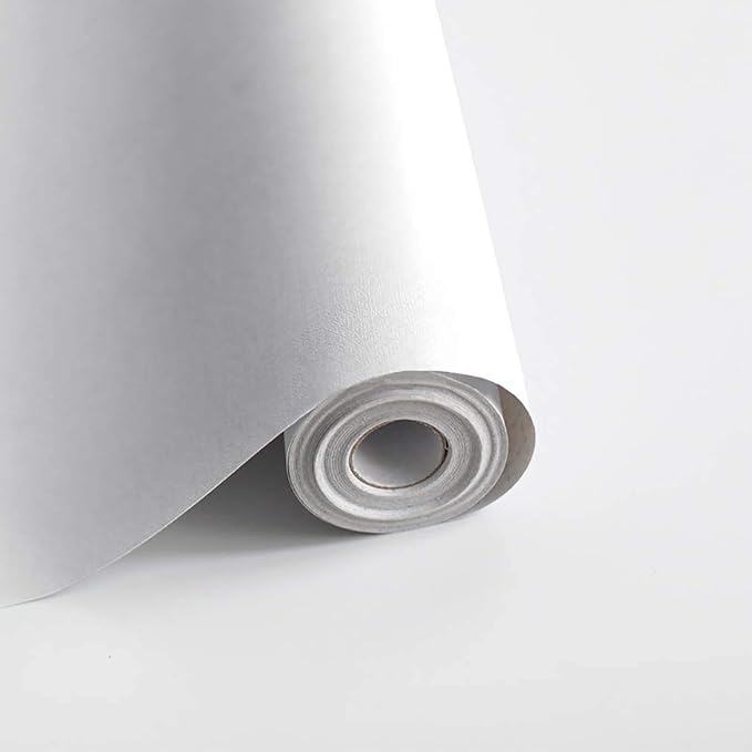Safiyya White Peel and Stick Matte White Contact Paper 14.2" x 393" Self Adhesive Removable Wallpaper for Bedroom and Bathroom by SAFIYYA