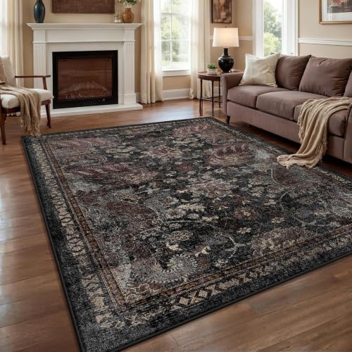 RUGIXE Washable 5x7 Area Rug, Vintage Persian-Style Floral Living Room Rug - Image 3