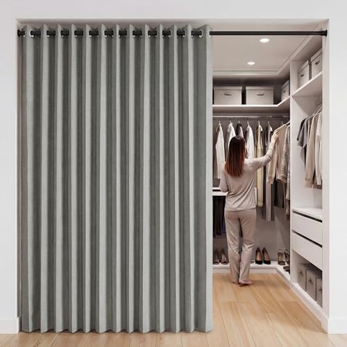 RYB HOME Accordion Style Room Divider Curtains 100% Blackout by RYBHOME