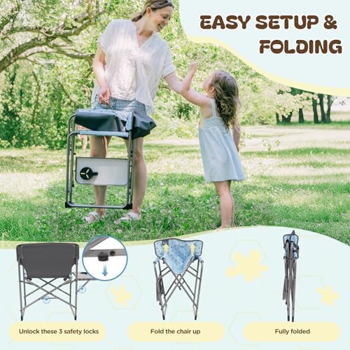 Busy Bee Oversized Kids Camping Chair with Cup Holder, High Back Toddler Chair Kids Folding Chair, Perfect for Beach & Outdoor, Supports 150 Lbs. - Image 6