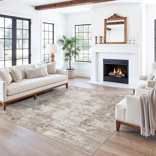 ZHXXUJ 6x6 Square Area Rug Washable for Kitchen Dining Room (Beige Grey) - Image 4