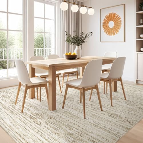 Nakagishi 6x9 Area Rugs Living Room: Washable Boho Large Neutral Modern Soft Farmhouse Beige Rug Stain Resistant Indoor Floor Non-Slip Carpet for Women Home Enthusiasts Aged 25-45 - Bedroom Room Decor - Image 6