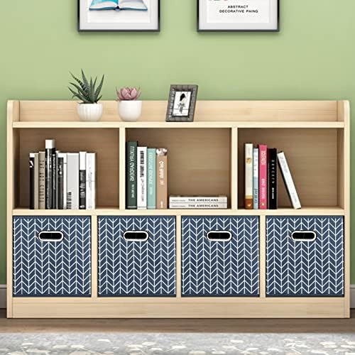 Fabric Cloth Storage Bins,Fabric Cube Organizer with Dual Handles Foldable Cube Storage Baskets for Home Bedroom Storage,Set of 3,(Grey Wave) - Image 4