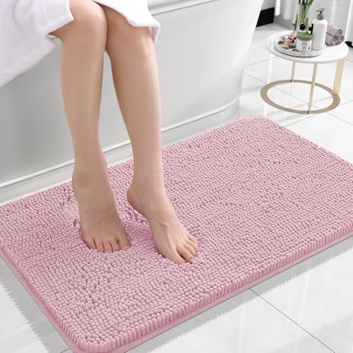 OLANLY Small Bathroom Rugs 24x16, Extra Soft Absorbent Chenille Bath Rugs by OLANLY