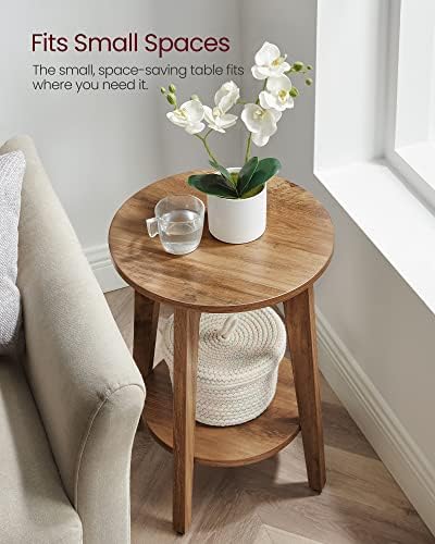 VASAGLE Round Side Table with Lower Shelf, End Table for Small Spaces - Image 7