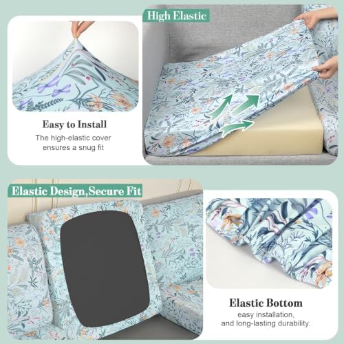 4Pcs Patio Cushion Covers Stretch Outdoor Furniture Protector Slipcovers - Image 5