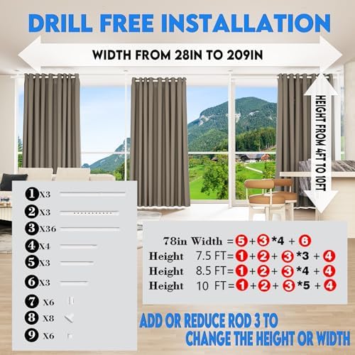 Room Divider No Driling Curtain Rods,Wide Wall Divider for Room Separation - Image 6