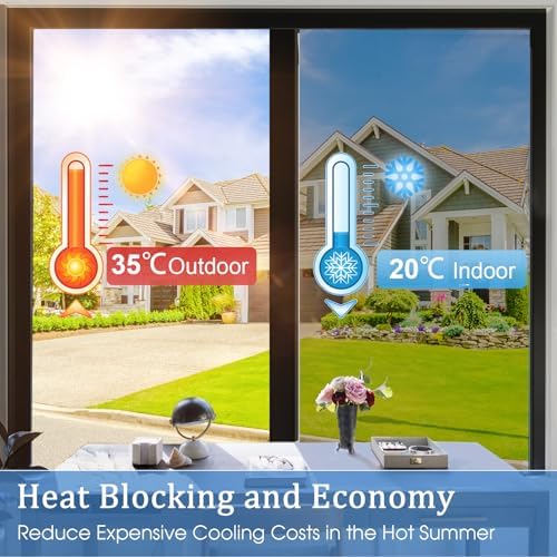 Coavas One Way Privacy Window Film with 3 Tools, Sliver 35.4"x 394" - Image 2