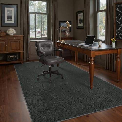 Valenrug 4x6 Area Rug, High-Low Pile Black Washable Rug for Bedroom Black - Image 5