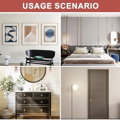 Lunghaa Peel and Stick Brushed Gold Finish Molding Trim, 196.8" x 0.79" Flexible Decoration Strip for Wall, Tile Edge, Mirror, Cabinet, Furniture and DIY Home Decor - Image 5