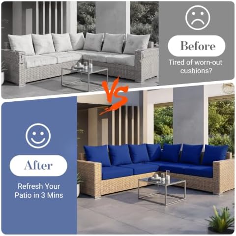 12Pcs Patio Cushion Covers Stretch Outdoor Furniture Protector Slipcovers - Image 5