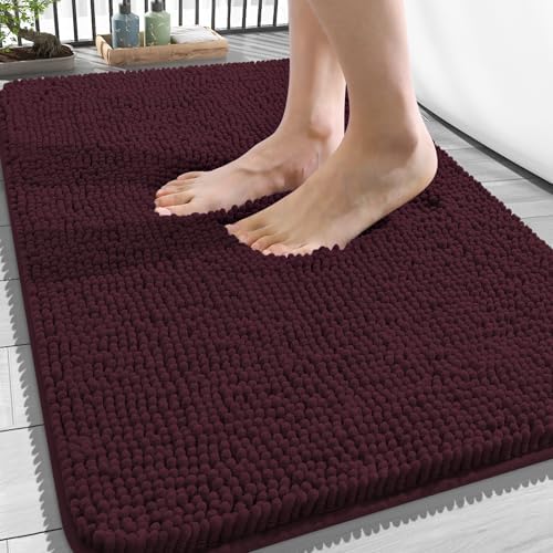 OLANLY Bathroom Rugs 34x21, Extra Soft Absorbent Chenille Bath Rugs by OLANLY