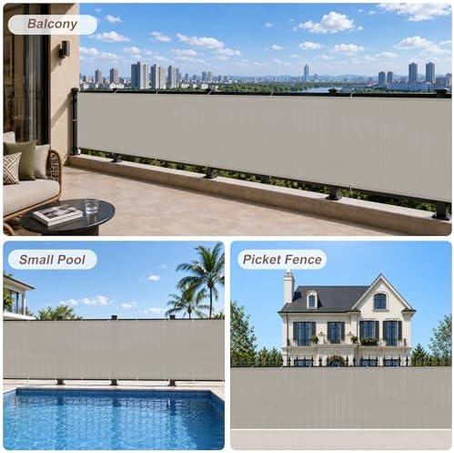 SUNNY GUARD 3' x 16' Balcony Privacy Screen, HDPE Patio Railing Cover Fence - Image 5