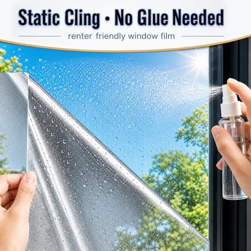 WPCTEV One Way Window Privacy Film, Mirror Tint, Silver, 45.6In x 7.2Ft - Image 5
