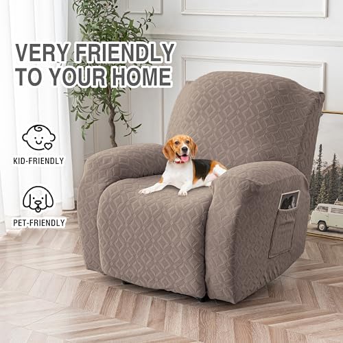 Genina Waterproof Recliner Chair Cover,1 Seat Couch Cover,Taupe - Image 4