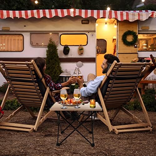 VILLEY Portable Camping Side Table, Ultralight Aluminum Folding Beach Table - Image 2