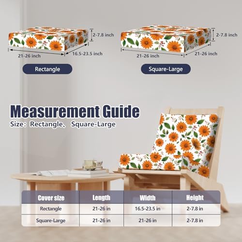 8Pcs Outdoor Cushion Covers, Stretch Patio Furniture Couch Chair Slipcovers - Image 2