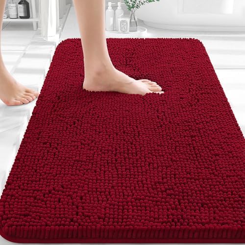 OLANLY Bathroom Rugs 30x20, Extra Soft Absorbent Chenille Bath Rugs by OLANLY